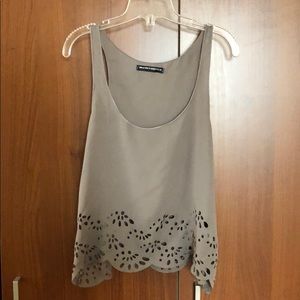 Brandy Melville Tan Laser Cut Tank Top